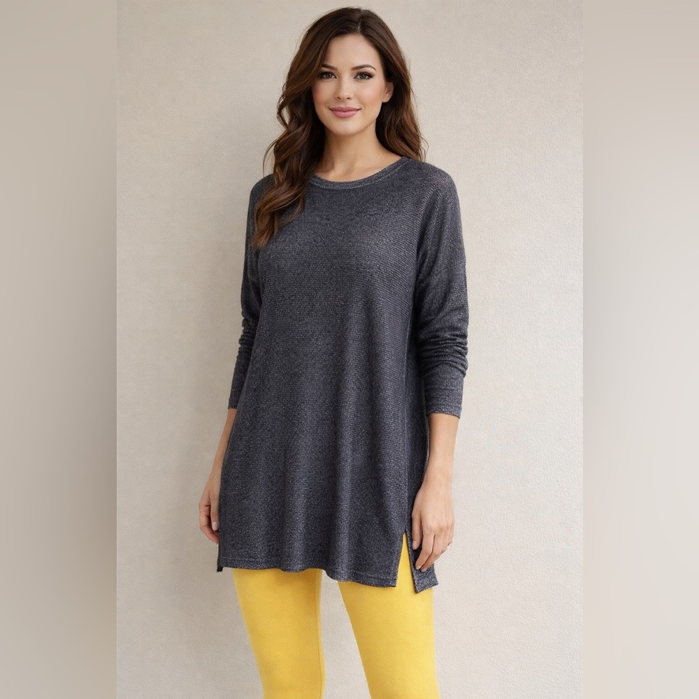 NEW Grace & Emma Textured Stripe OVERSIZED long Sleeve Tunic